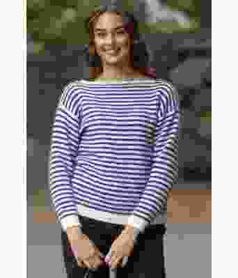 Santorini genser med tynne striper - Viking 2425-12