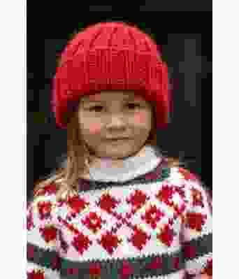 Rød Lun strikket julelue - Viking 2431-2B