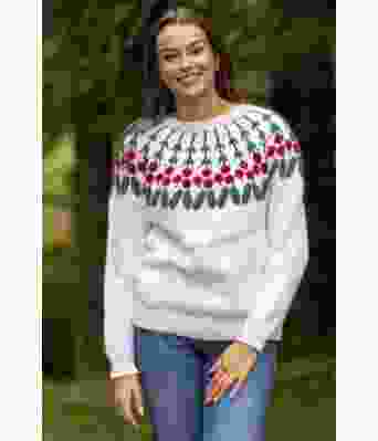 Hvit Misteltoe genser, hvit - Viking 2431-8A