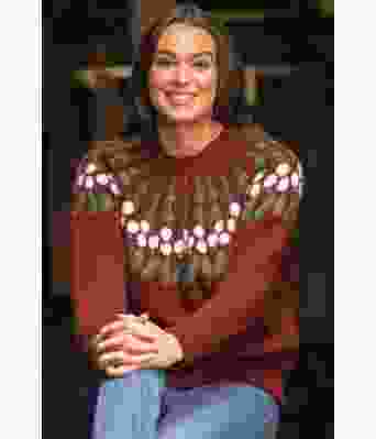 Mørkerød Misteltoe julegenser - Viking 2431-8B