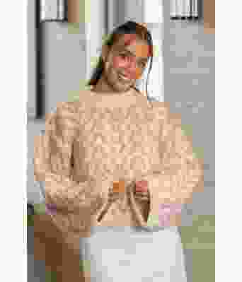 Agnetegenser med pudderrosa mønster - Mie Mack Cappelen by Viking 2415-4-302